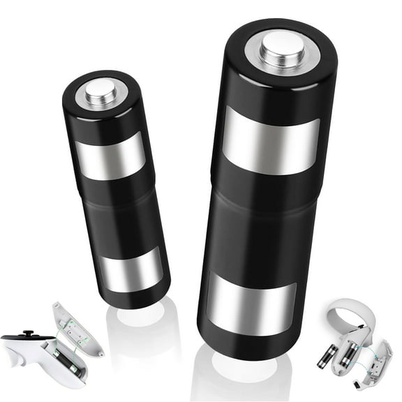 Replacement Controller Battery for Meta Quest 3S/3/2 and Charging Dock, 1800mAh Rechargeable AA Batteries, Pack of 2