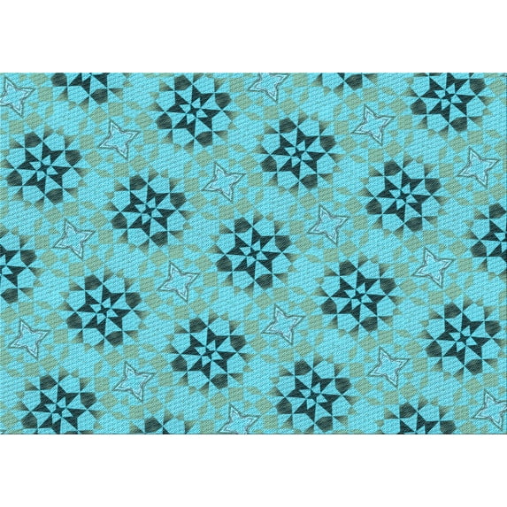 Ahgly Company Machine Washable Indoor Rectangle Transitional Deep-Sea Green Area Rugs, 5' x 8'