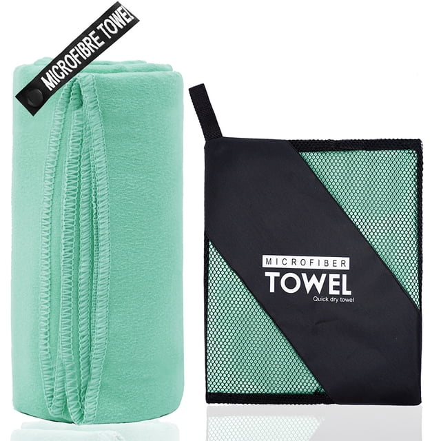 Toalla de viaje de microfibra, suave, ligera y de secado rápido, súper absorbente, compacta, ideal para viajes, deportes y playa, ideal para acampar, mochilas y gimnasio.
