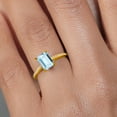 thumbnail image 4 of Gem Stone King 10K Yellow Gold Sky Blue Aquamarine and White Diamond Engagement Ring for Women (1.53 Cttw, Emerald Cut 8X6MM, Gemstone March Birthstone, Available in Size 5, 6, 7, 8, 9), 4 of 5