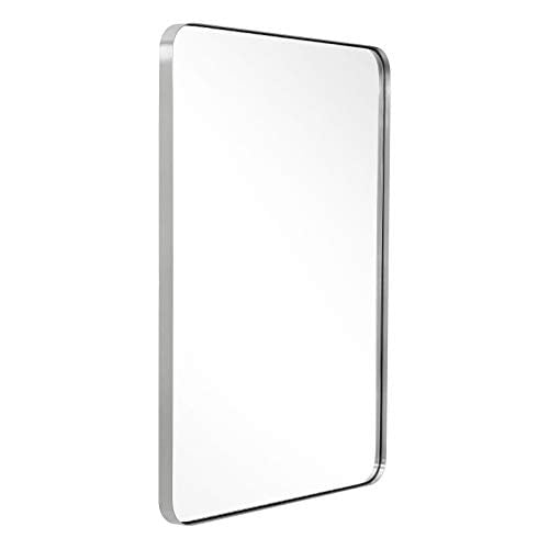 Andy Star Wall Mirror Brushed Nickel, Brushed Nickel Rectangular Wall Mirror