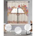 thumbnail image 2 of Easter Swag Curtains for Living Room/Bedroom Windows, Farmhouse Rabbits Botanical Rose Flowers Bunny Kitchen Curtains and Valances Set 36 Inch Length, Light Filtering Swags Valance Curtain Panels, 2 of 5
