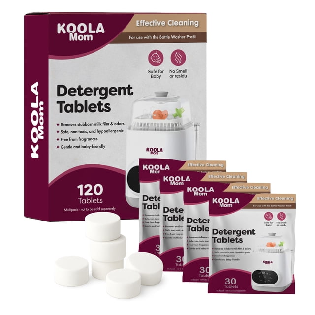 Tabletas detergentes KoolerThings 120 unidades para lavadora de biberones
