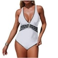 thumbnail image 2 of Traje de baño de una pieza para mujer, traje de baño de color liso con tirantes, cómodo, bikini, traje de baño de moda playera para mujer, trajes de baño de una pieza para mujer, trajes de baño para m, 2 of 7