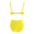 thumbnail image 5 of Minjewel Women's Casual Two-Piece Bikini Set, High Waist Bottom & Floral Print Crop Top, Swimsuits for Women for Beach, Pool & Summer,Yellow M, 5 of 6
