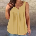 thumbnail image 2 of Duoif Womens Tank Tops, Women's Plus Size Summer Vest Loose Fit Round Neck Button Front Casual Top Womens Tops Yellow XXXXL, 2 of 5