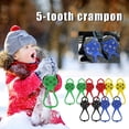 thumbnail image 2 of Uuiauoio 2 Pairs Non Slip Gripper Spike Ice Traction Cleats Walk Traction Cleat Ice Snow Grips for Shoes, Boot with 5 Steel Studs Crampons, 2 of 2