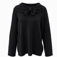 thumbnail image 2 of yillto Women Fashion Sweater Bow Neck Elegant Knit Top Dressy Work Fall Winter Pullover Sweaters, 2 of 6