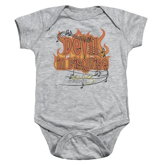 Trevco ELV645-SS-1 Elvis Presley & Devil Infant Snapsuit, Athletic Heather - Small - 6 Months