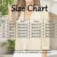 thumbnail image 3 of Women's Cardigan Solid Color Lace Knitted Cardigan With A V Neck And Three Quarter Sleeves For Ladies,Beige Women's Cardigan M, 3 of 5