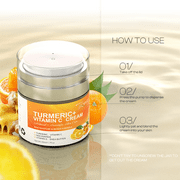 Turmeric Face Cream with Vitamin C –Fades Dark Spots & Hydrates Dry & Oily Skin