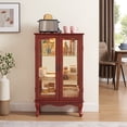 thumbnail image 2 of Miniyam Curio Display Cabinet with Light, Tempered Glass Doors, Adjustable Shelves, Cheery, 2 of 11