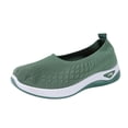 thumbnail image 4 of Domzle Orthopedic Breathable Soft Shoes Arch Support, Women Wide Width Breathable Walking Comfortable Slip On Sneakers Mint Green, 4 of 7