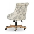 Linon Sinclair Floral Office Chair in Gray