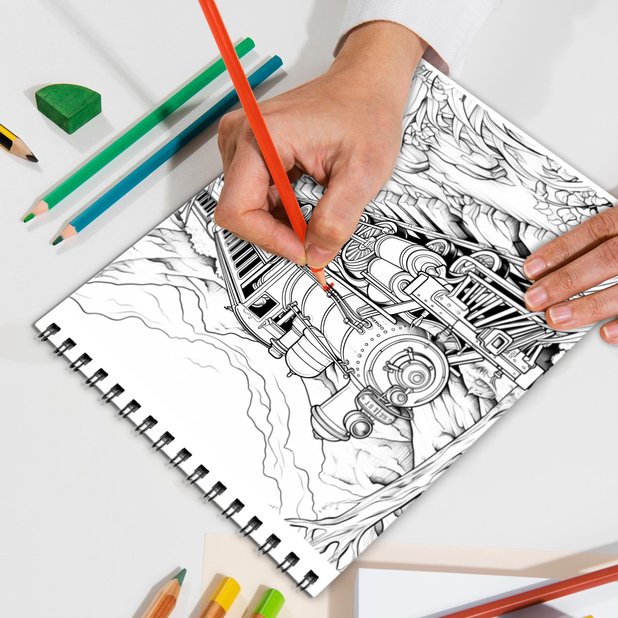 TPLHOUSE Country Churches Coloring Book Spiral Bound for Adult, Premium Cover