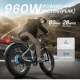 thumbnail image 3 of PUCKIPUPPY Electric Bike for Adults 28mph Top Speed 60Miles Max Range 960W Peak 26" Fat Tire Electric Mountain Bike 48V 15AH Removable Battery Ebike 7 Speed off Road E Bike, Comply with UL2849 By SGS, 3 of 10