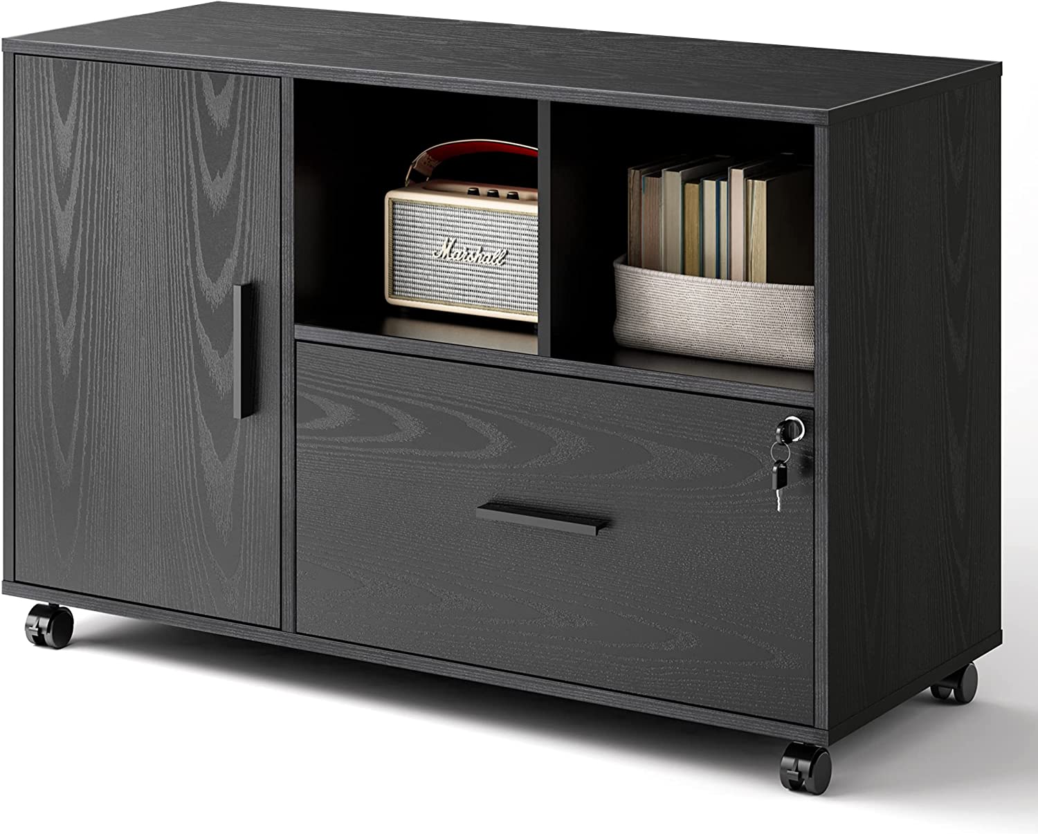 Office 1Drawer File with Lock, Wood Lateral Filing for