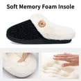 thumbnail image 4 of Litfun Fuzzy Slippers for Women Chenille Knit Fleece Slippers Memory Foam House Shoes, Buttoned Black, Size 9.5-10.5, 4 of 8