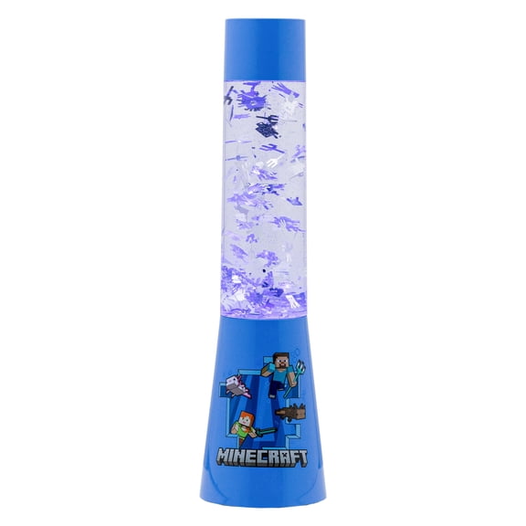 Minecraft Glitter Liquid Flow Lamp with Floating Icons - Officially Licensed Microsoft Merchandise, Bedroom Night Light, Game Room Decor | Paladone