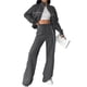 thumbnail image 3 of Conjunto Deportivo de Dos Piezas para Mujer, Ideal para Otoño Incluye Sudadera de Larga con Cremallera y Pantalón Gris Oscuro M, 3 of 7