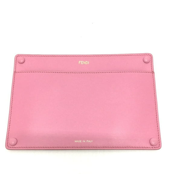 Pre-Owned FENDI 7AR907 Peekaboo Bag-in-Pocket Flat Pouch, Leather, Women's, Pink,...