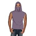 thumbnail image 3 of Fanxing Big and Tall Sun Shirt with Mask Fishing Shirts for Men Sleeveless UPF 50 Rash Guards Cooling Hoodies Hiking Shirts Purple,L, 3 of 9