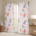 thumbnail image 3 of Feelyou Dreamy Cute Dragon Black Out Curtains for Kids, Tree Plant Botanical Curtains Pack of 2 (42x63 Each), Pink Cartoon Dinosaur Bedroom Curtains, Window Curtains Home Decor, 3 of 7