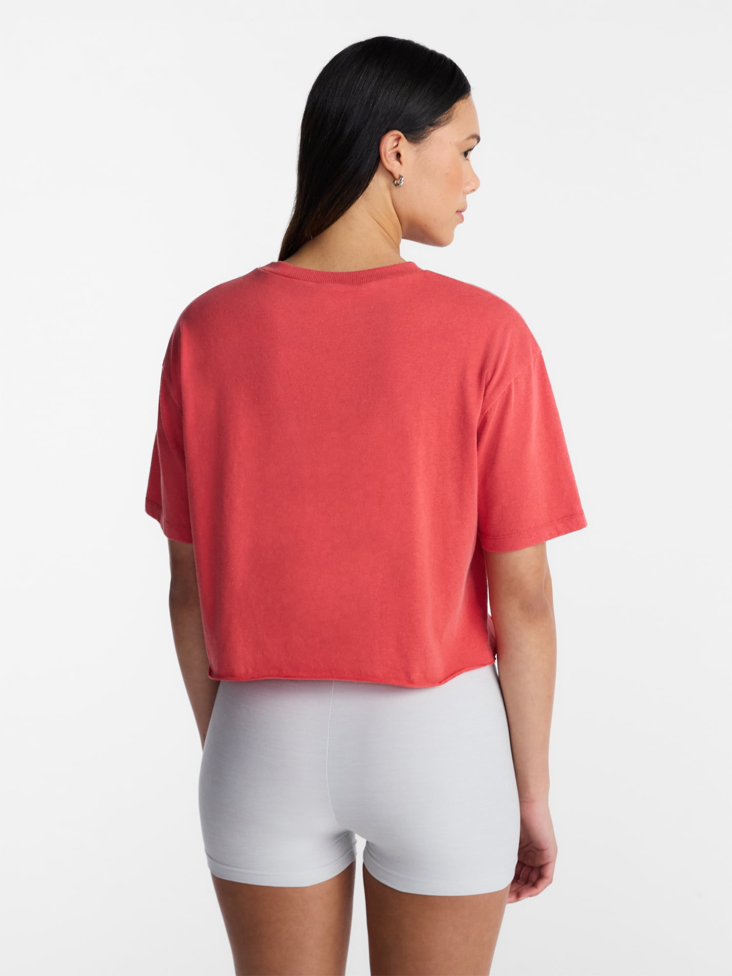 No Boundaries Boxy Cropped Graphic Tee, Women's and Women's Plus XXS-4X
