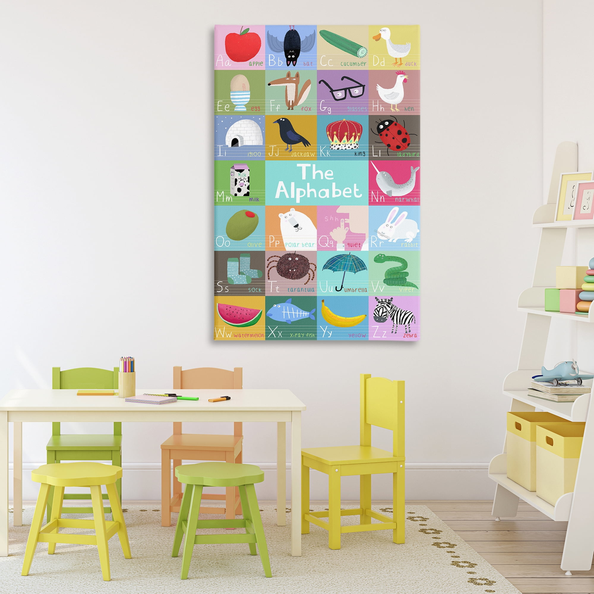 Stupell Industries First Words Alphabet Canvas Wall Art, design by Carla Daly