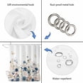 thumbnail image 3 of Navy Blue Spring Floral Shower Curtain Set - Small 36" x 72" Washable Bathtub Curtain with 12 Hooks, Elegant Pastoral Flowers Watercolor Waterproof Fabric Shower Curtains for Bathroom/Bathtub Décor, 3 of 6