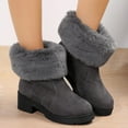 thumbnail image 5 of Xiaoxatg Ladies Fashion Winter Solid Color Zipper Thick Heel Warm Shoes Short Boots for Women - Ideal for Cold Weather and Stylish Outings 8 Grey, 5 of 7