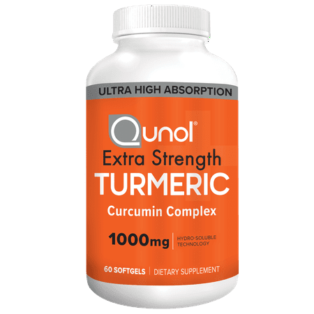 Qunol Extra Strength Turmeric Supplement Capsules, 1000mg, (Best Time To Take Turmeric Curcumin)