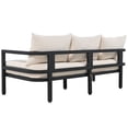 thumbnail image 3 of Patio Sectional Conversation Steel Sofa Set of 4, Outdoor Waterproof Steel Sofa Set for Gardens and Lawns, with Armchairs Coffee Table and Beige Cushions, 3 of 9