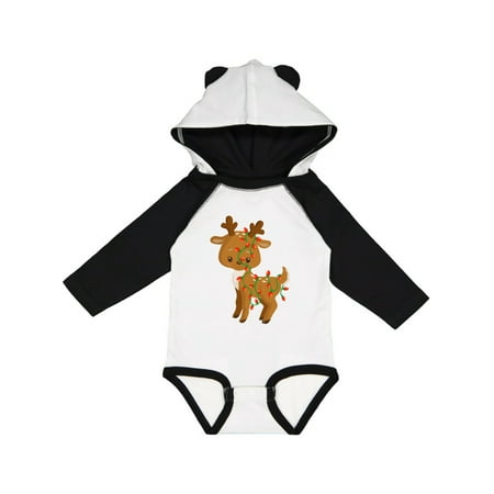 

Inktastic Cute Reindeer with Christmas Lights Gift Baby Boy or Baby Girl Long Sleeve Bodysuit