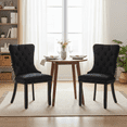 thumbnail image 2 of Homy Casa Velvet Upholstered Dining Chairs Set of 2, Farmhouse Accent Chairs with Nailhead Trim, 2 of 7