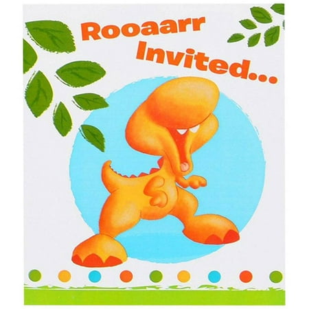 little dino 1st birthday invitations 8pk walmart com