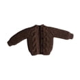 thumbnail image 3 of Ropa para muñecas de escala 1/12, cárdigan de punto, resistente, suéter, ropa de moda, mini Marrón, 3 of 9