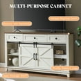 thumbnail image 5 of Merluxy TV Stands for Living Room with Sliding Barn Doors for Televisions up to 65+ Inch, Rustic White, 5 of 7