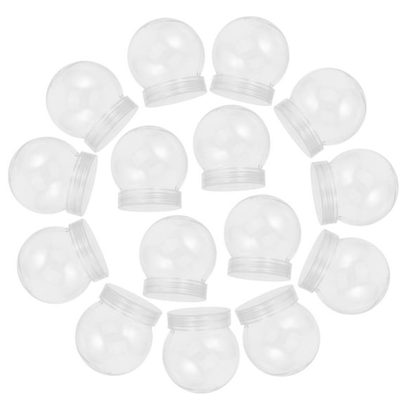60pcs Clear Water Globes with Screw Off Cap Empty Snow Globe Making Props