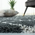 thumbnail image 4 of SAFAVIEH Hudson Jaye Plush Geometric Shag Runner Rug, Dark Grey/Ivory, 2'3" x 8', 4 of 8