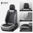 thumbnail image 6 of FLORICH Car Seat Covers Front, Luxury Nappa Leather Seat Covers, Breathable and Waterproof, Automotive Seat Covers Universal for Most Cars, Gray & Black, 6 of 7