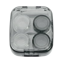 Unique Bargains 1 Set Contact Lens Case Rectangular Clear Lens Storage Case Gray