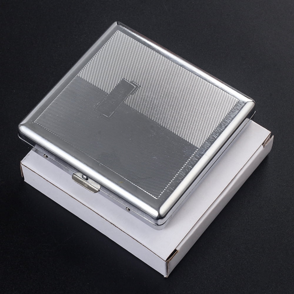 Metal Fliptop Cigarette Case Light Portable Tobacco Cases for Men and