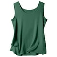 thumbnail image 4 of HNMKIU Solid Color Plus Size Tank Tops for Women with Wide Straps Round Neck Casual Womens Camisole Soft Stretchy Basic Tops Z03_BK1,S, 4 of 4