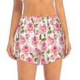 thumbnail image 2 of Balery Rose Flowers Pantalones cortos deportivos para mujer con forro y dos bolsillos, elásticos, para entrenamiento, gimnasio, yoga-XX-Large, 2 of 7