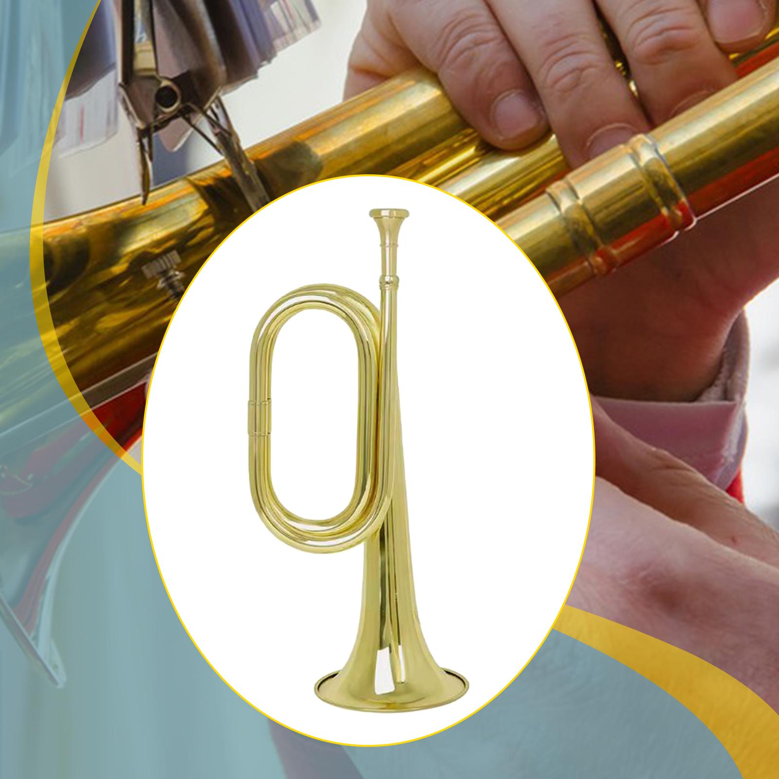 Blowing Bugle Musical Instrument Portable Trumpet Large Opening Powerful Sound for Beginner Training