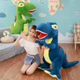 thumbnail image 5 of Juguetes de peluche de dinosaurio de dibujos animados populares de 60 cm/90 cm, pasatiempos, muñecos de peluche enormes de Tyrannosaurus Rex, juguetes de peluche para niños, juguetes clásicos, 5 of 5
