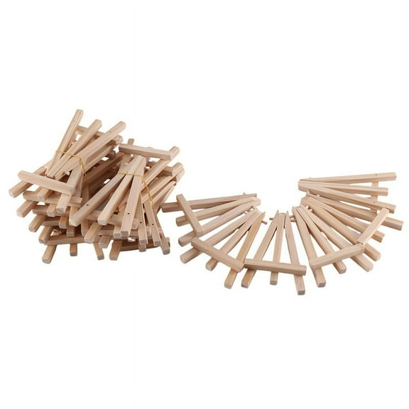 24Pcs 12.7cm Mini Wooden Display Stands, Easels, Table Top Stands, Suitable For Children's Handicrafts, Business Cards