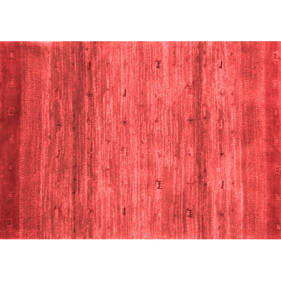 Ahgly Company Indoor Rectangle Abstract Red Contemporary Area Rugs, 4' x 6'