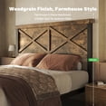 thumbnail image 2 of HOMRELEXA Farmhouse Bed Frame Queen Size with 51" Tall Headboard and Footboard, Platform Bed Frame, No Box Spring Needed, Brown, 2 of 8